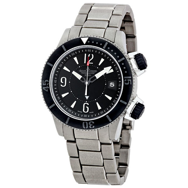 Jaeger LeCoultre Master Titanium Case Automatic Chronograph Jet Black Watch