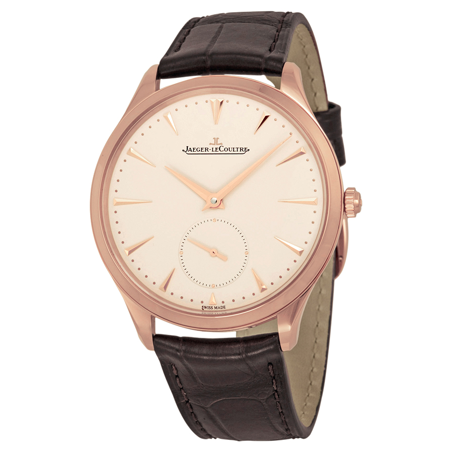 Jaeger LeCoultre Master Ultra Thin Swiss Clone 41mm Silver Case Black Face Automatic Watch