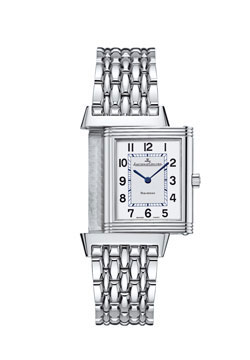 Jaeger LeCoultre Hand-Wound Steel Watch with Silver Dial and Leather Strap