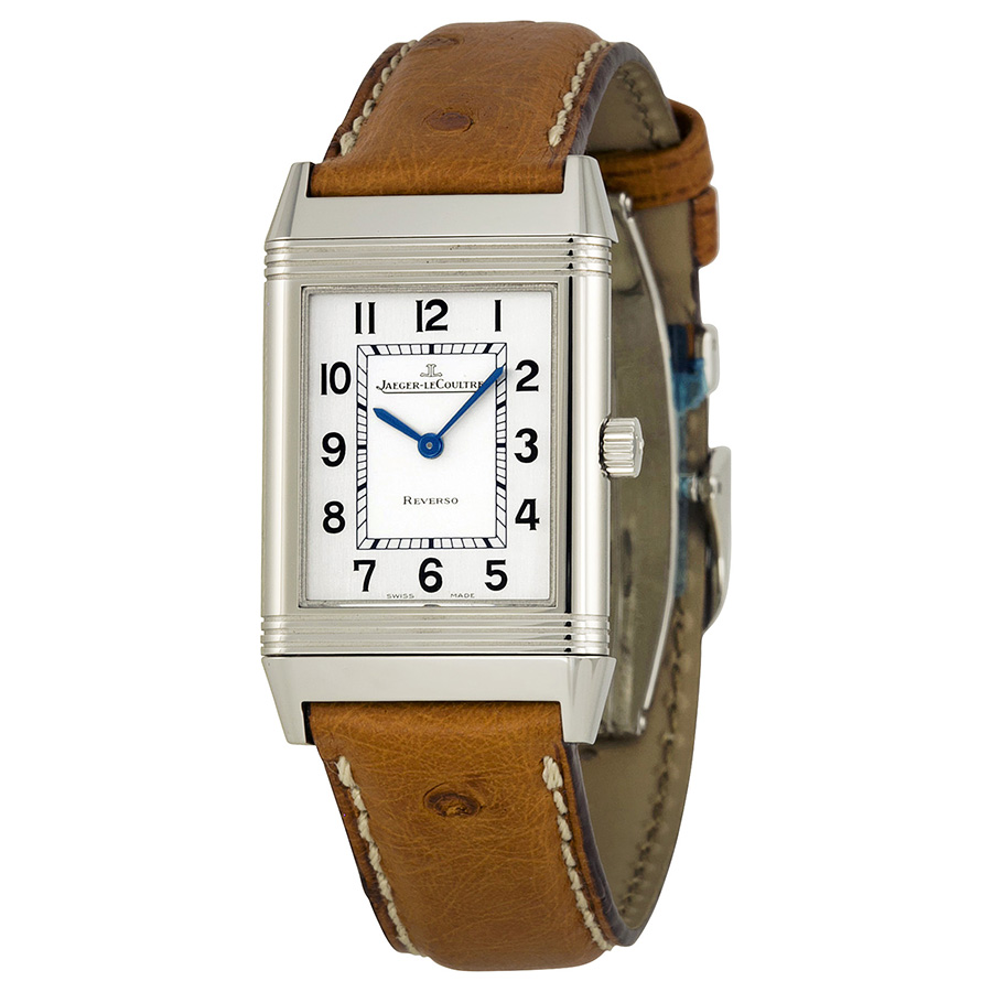 Jaeger LeCoultre Reverso Q2518411: Vintage-Inspired Quartz Watch - Polished Silver & Black Art Deco