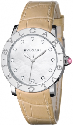Bvlgari 101894 Stainless Steel Automatic Timepiece - Jet Black Face & Water-Resistant Design