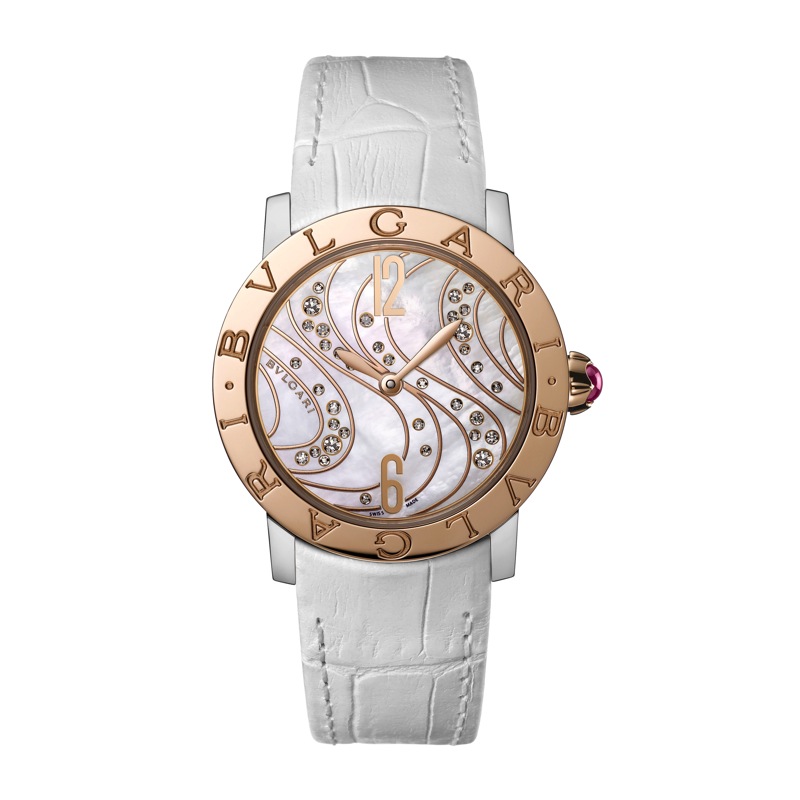 Bvlgari 102027 Mother of Pearl Diamond Accents Automatic White Watch - 36mm