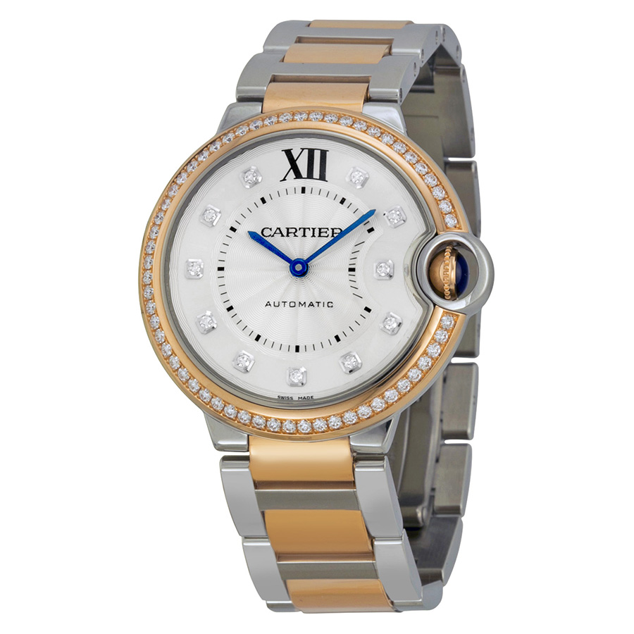 Cartier Lady's Timepiece - Elegantly Crafted Steel - Beige Leather Band - 28mm Round Face Watch