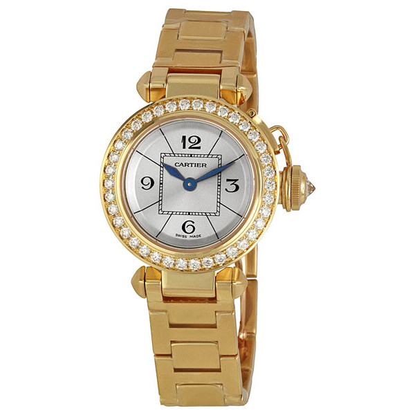 Cartier Pasha De Cartier Swiss Clone Automatic White Gold & Diamond Face Watch