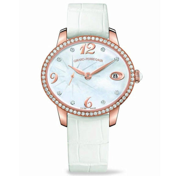 Girard Perregaux Catseye 80484-D52-A761-BK7A White Mother of Pearl Automatic Watch - Elegant Elegance