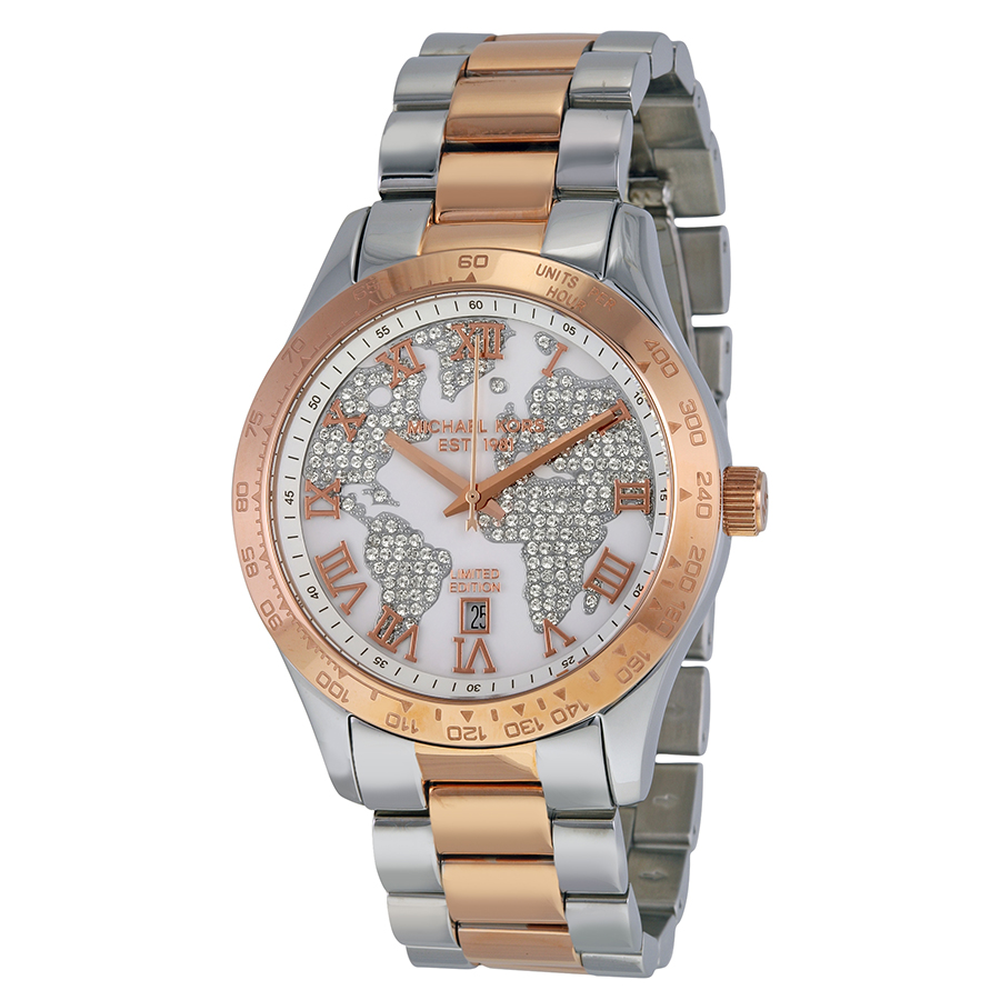 Michael Kors MK6129 Elegance White Crystal Set Luxury Watch