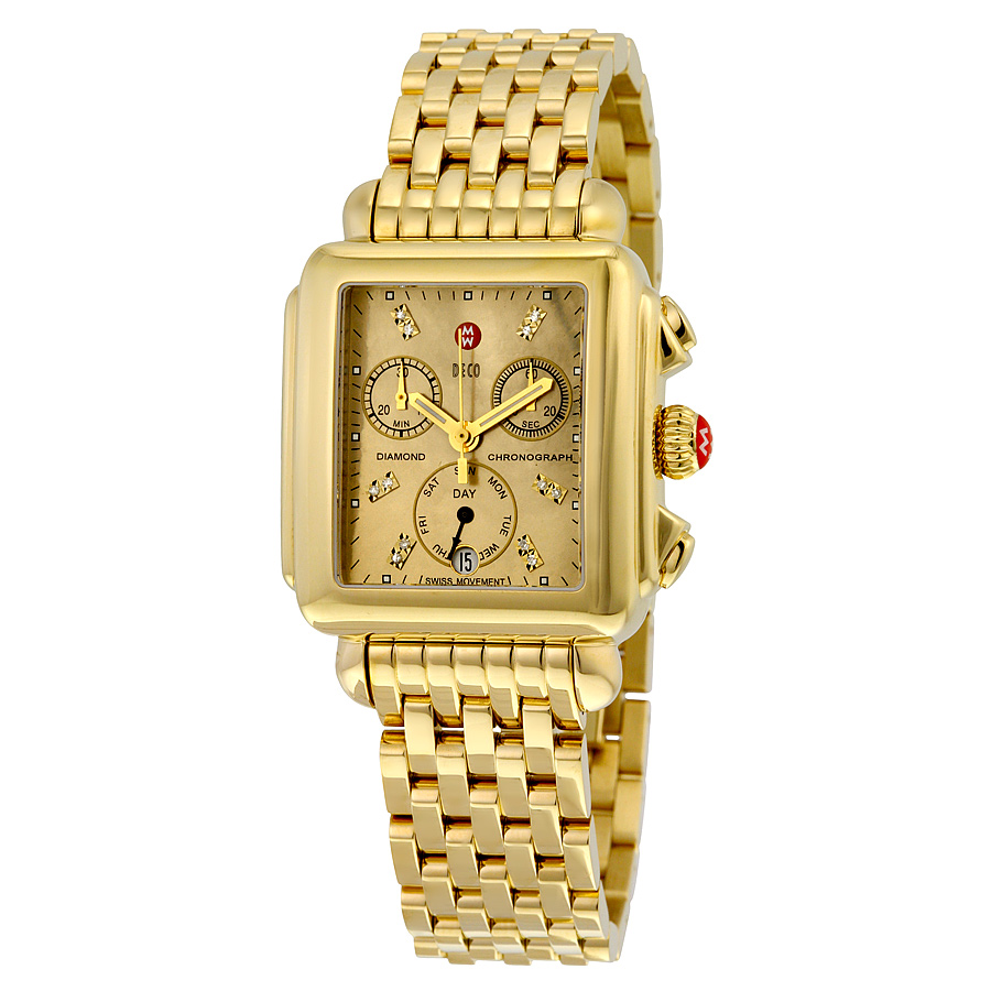 Michele MWW06P000244 Gold-Plated Stainless Steel Automatic Luxury Watch - Timeless Elegance