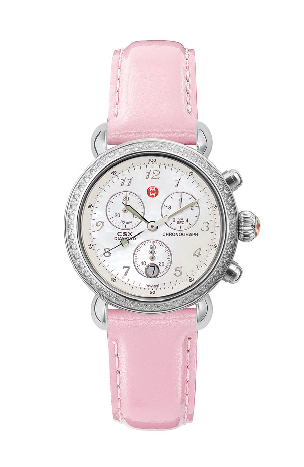 Michele W03C000387 Automatic ladies watch - Sleek Steel Case, Mother of Pearl Dial