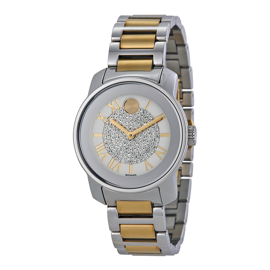 Classic Movado Bold Automatic 3600256 Timepiece in Silver with Blue Sunray Dial Watch