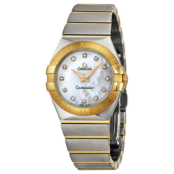 Omega Constellation Ladies Watch 27mm Steel & Rose Gold Mother of Pearl Dial