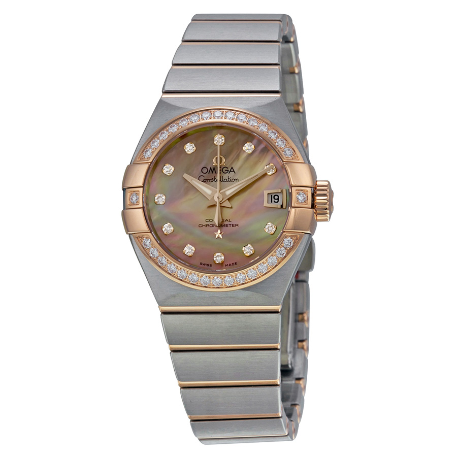 Omega Constellation 27mm Steel & Gold Diamond Dial Ladies Watch
