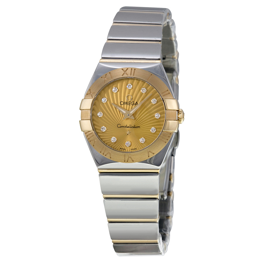 Omega Constellation Lady's Chronograph Replica in Gold with Diamond Accents