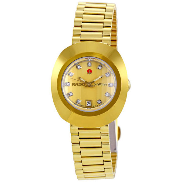 Rado Diastar Automatic Diamond-Trimmed Lady's Watch, 32mm Gold Case