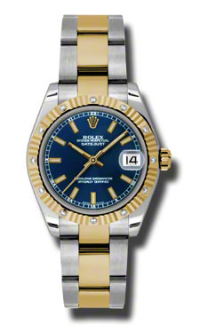Rolex Datejust 178313BLSO Lady's Elegant Gold-Plated Automatic Watch with Black Dial