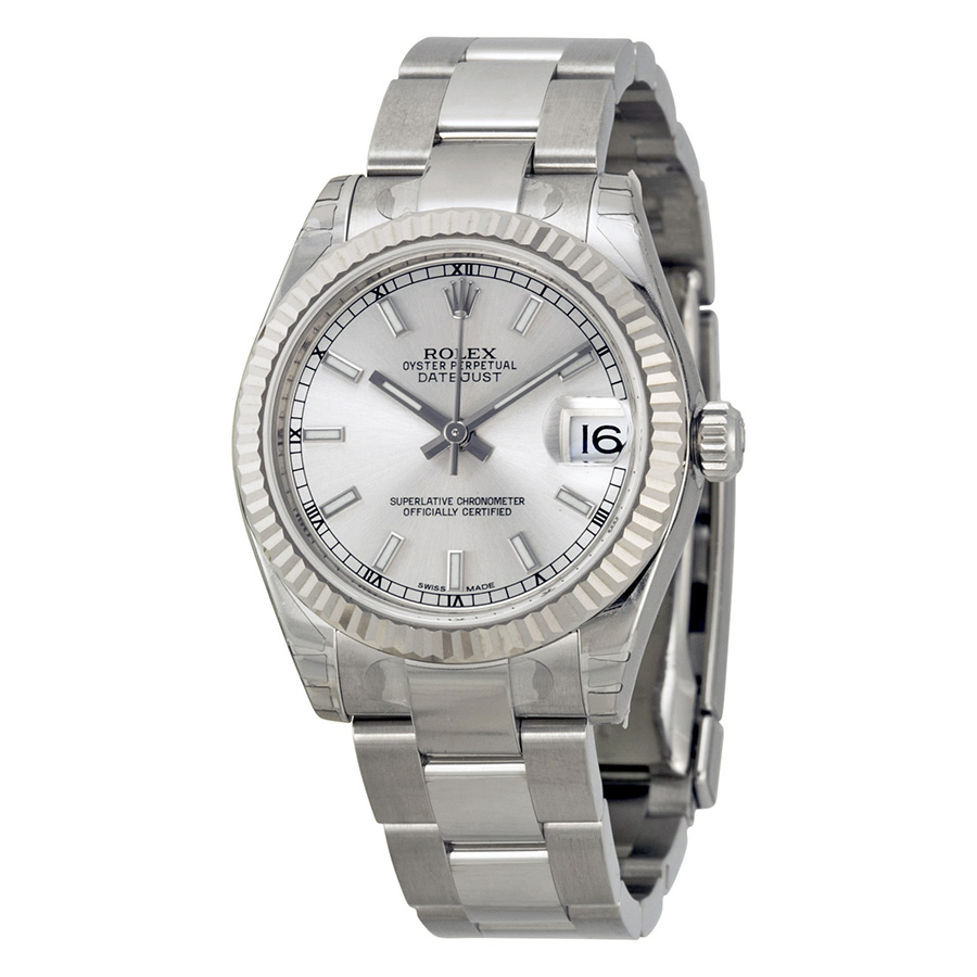 Classical Rolex Datejust 31mm Imitation Stainless Steel Ladies Watch - Diamond Bezels, Champagne Dial