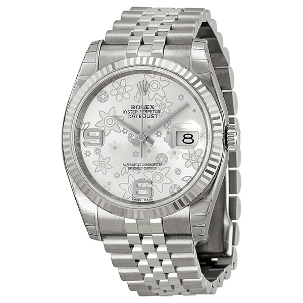 Classic Rolex Datejust 36mm Lady's Watch - Stainless Steel & White Gold, Elegant Silver Dial