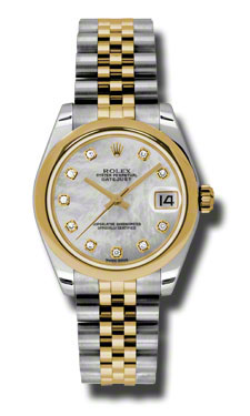 Rolex Datejust 36mm Replica Steel & Gold Mother of Pearl Dial Watch