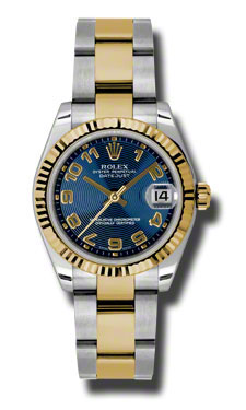 Swiss Clone Rolex Datejust 178273BLCAO Blue Steel Automatic Diver Watch