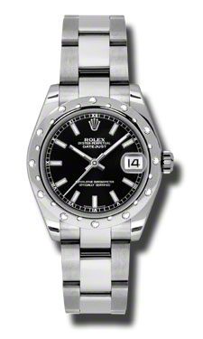 Rolex Datejust 178344BKSO Clone - 36mm Oyster Case - Champagne Gold - Self-Winding Black Face Watch