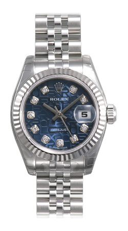 Rolex Datejust 179174BLJDJ Blue Charm Diamond-Like Clad 36mm Watch