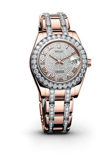 Rolex Datejust Diamond-Pave 28mm Gold Automatic Glitz Watch