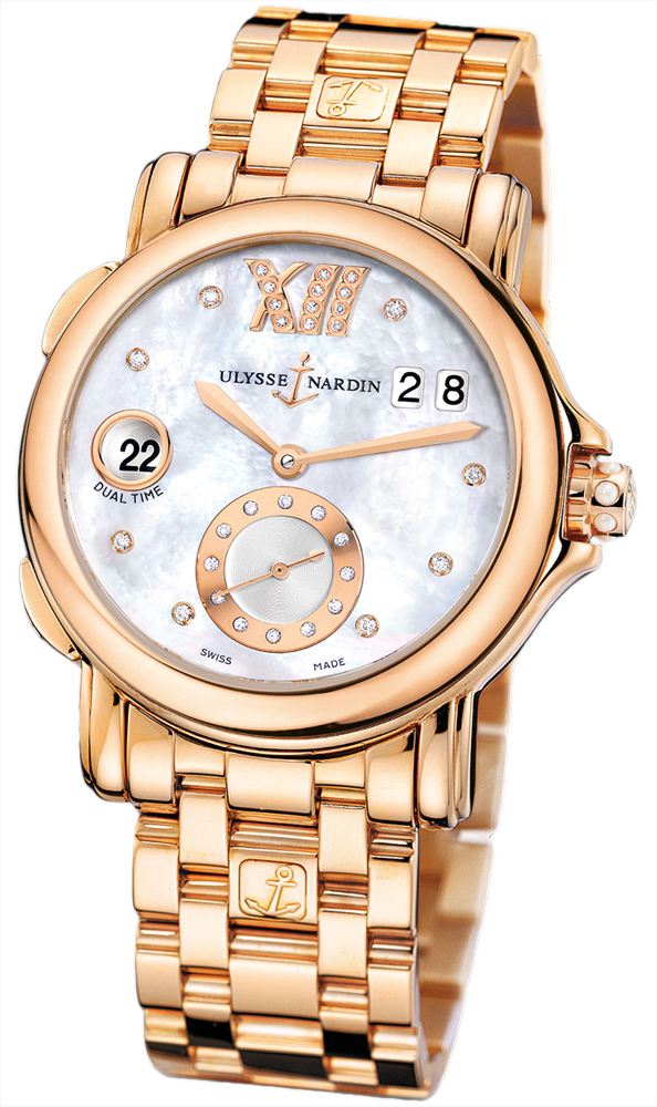 Ulysse Nardin Elite 246-22-8-391 Automatic Pink Gold Diamond Bezel Watch