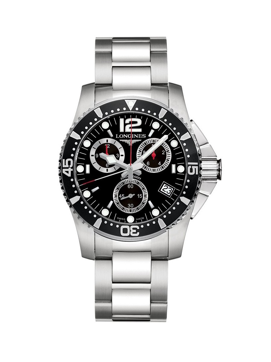 Longines HydroConquest Dive 300m Automatic Steel Jet Black Face Watch