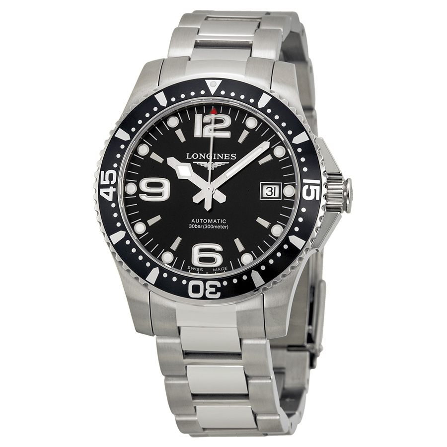 Longines Conquest V.H.P. 41mm Chronograph Steel Watch with Jet Black Face