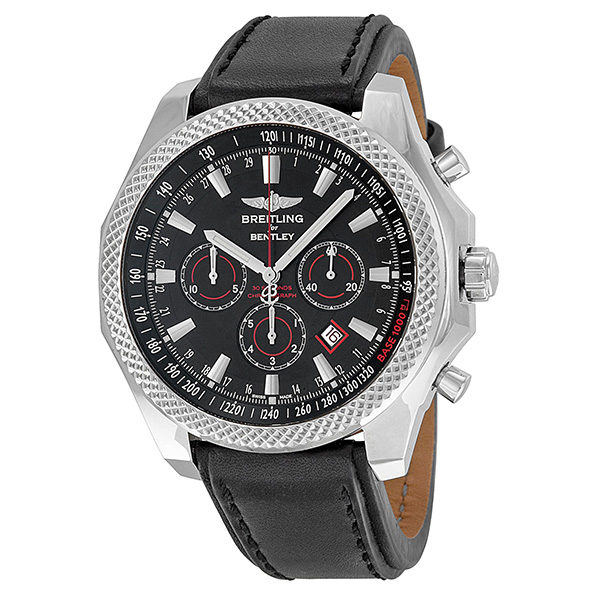 Breitling Bentley A2536824-BB11BKLT Auto Chrono Jet Black Face Steel Pilot Watch