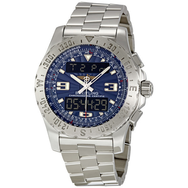 Breitling Aviator Blue Face Chronograph Replica Watch