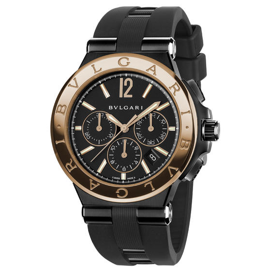 Bvlgari Replica Automatic Watch: Jet Black Face, 18K Gold, 42mm Water-Resistant Luxury Timepiece