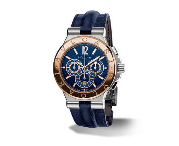 Bvlgari 102181 Imitation Luxury Chronograph 41mm Steel Case Blue Dial Watch