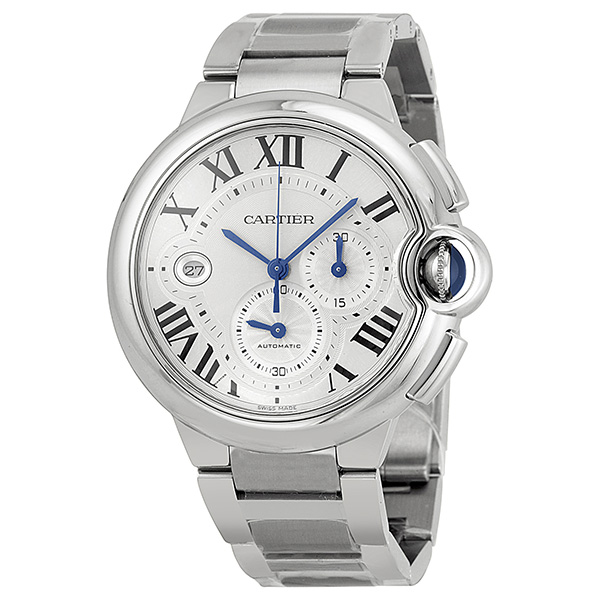 Cartier Ballon Bleu Blue Steel Automatic Men's Watch - Elegance at 44mm