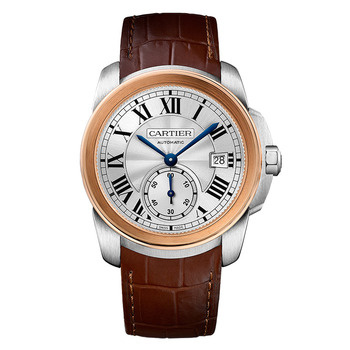 Cartier Calibre de Cartier Silver Chronograph Wristwatch - Elegant Timepiece