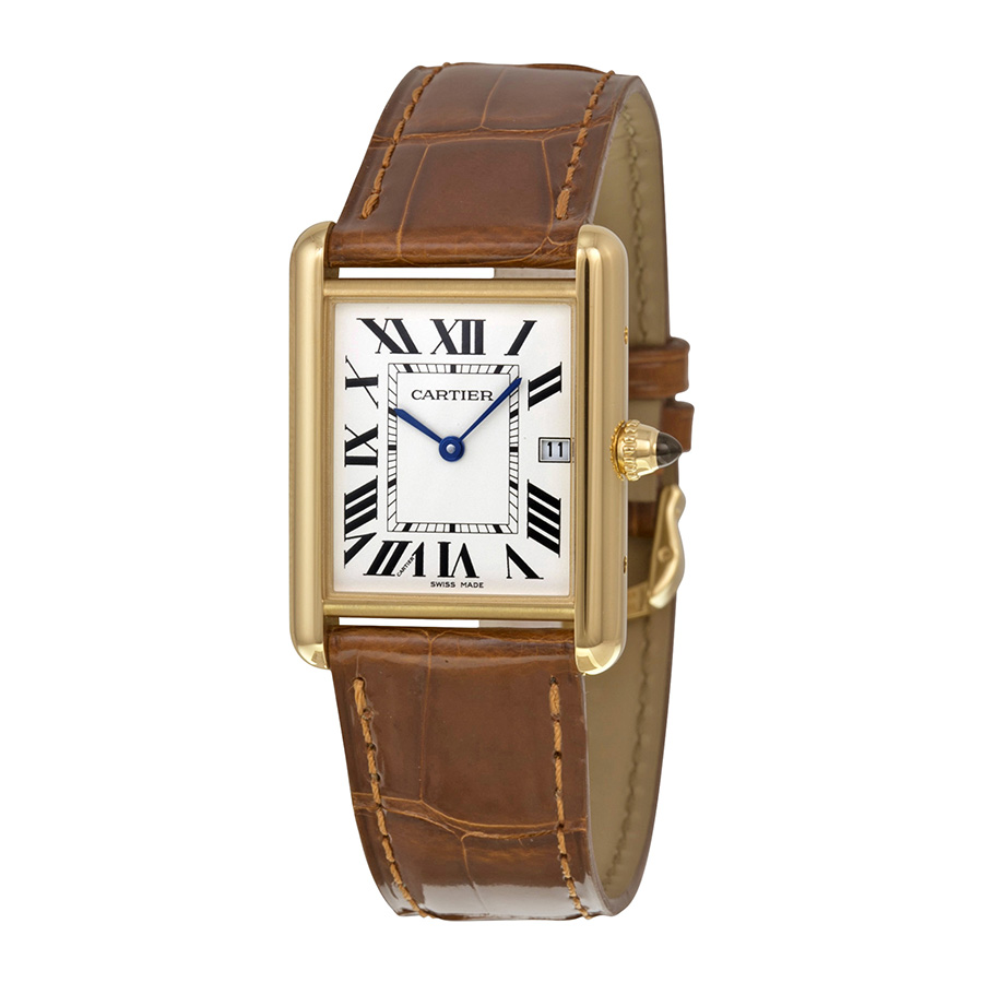 Cartier Tank W1529756 Inspired Automatic Silver-Grained Dial Replica Watch