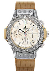 Hublot Big Bang 341.SG.600.LS.174 Steel Diamond Accents Sparkling Chronograph Watch