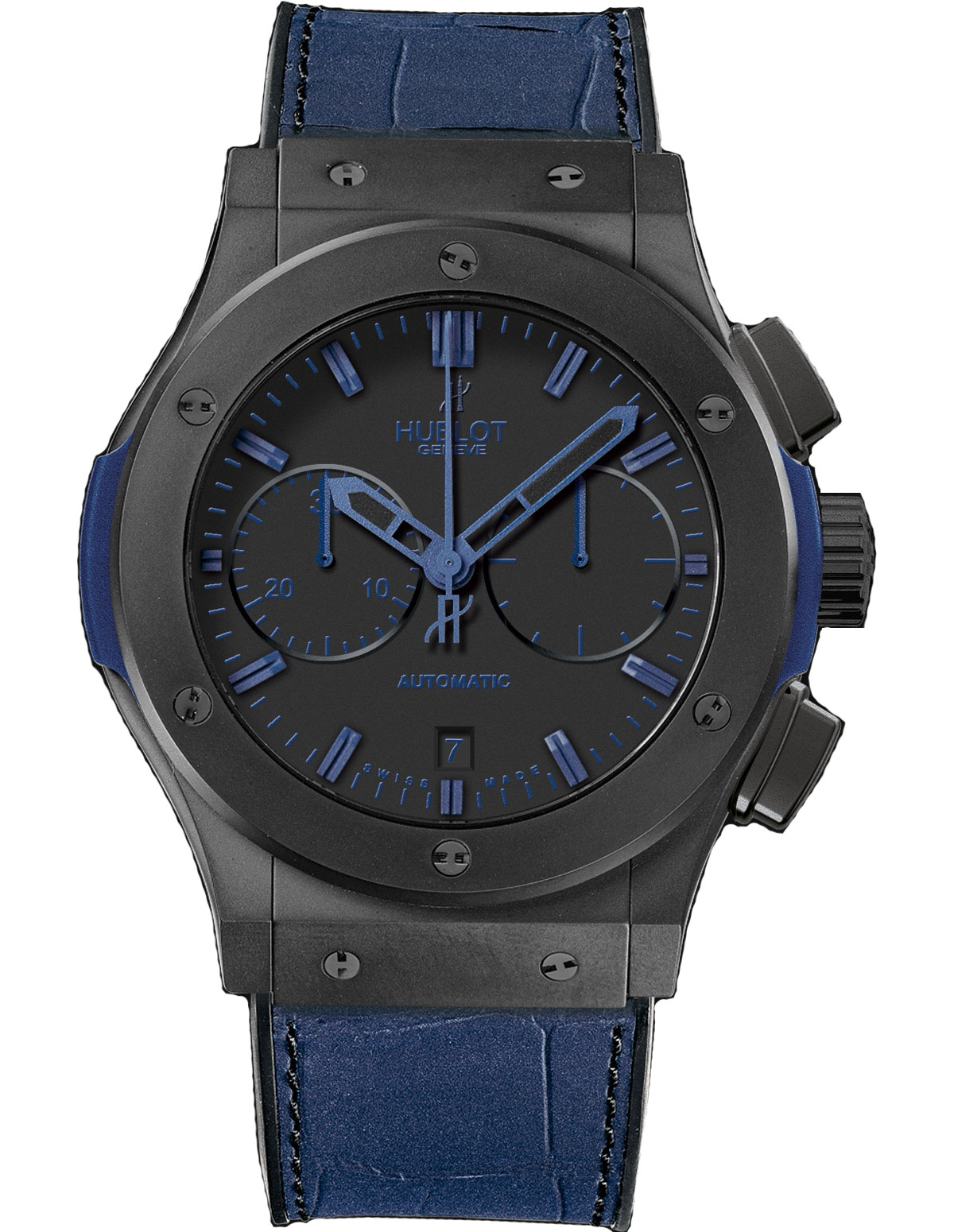 Hublot Classic Fusion Aviator GMT Automatic Rose Gold Black Face 45mm Watch