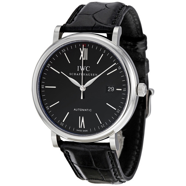 IWC Portofino IW356502 Swiss Clone 42mm Automatic Silver Case Black Dial Watch