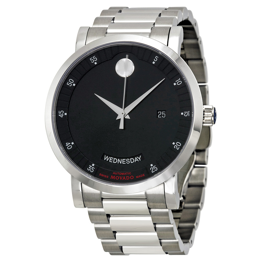 Movado Swiss Clone 0606844 Timepiece - Stainless Case, Black Chrono Face, 43mm, Water Resistant