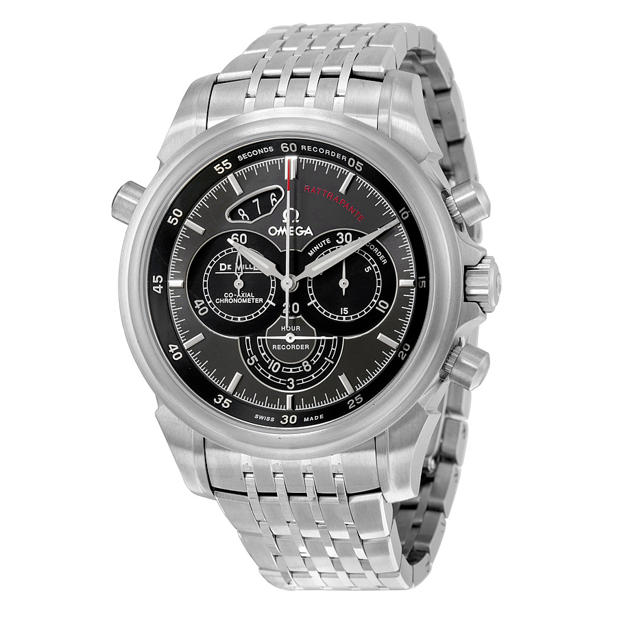 Omega Prestige Chronograph Black Face Steel Case Automatic Watch