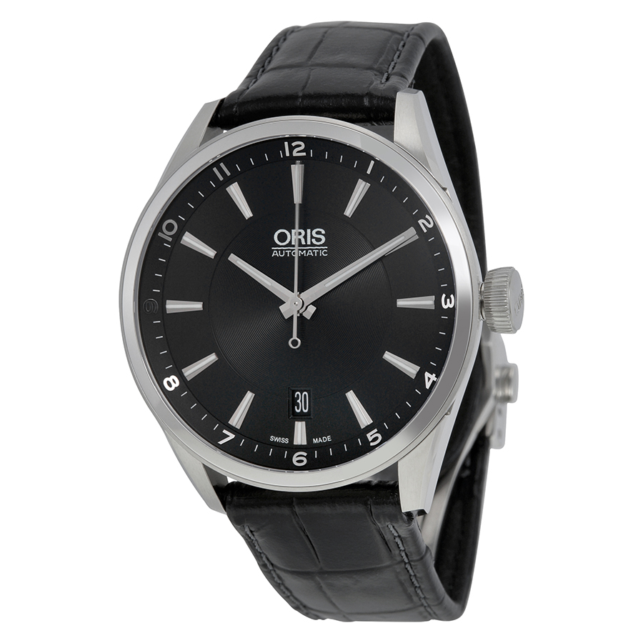 Oris Artix 01 Clone Automatic Swiss Watch with Sapphire Crystal - 43mm Silver Tone & Black Dial