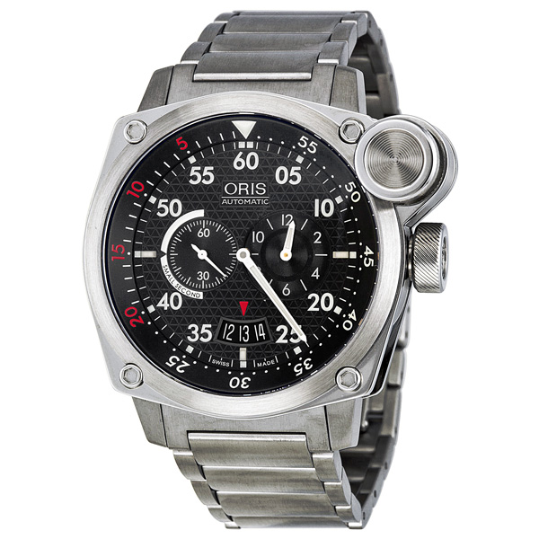 Oris 01 Automatic GMT Steel Case Jet Black Dial Swiss Made Replica Watch