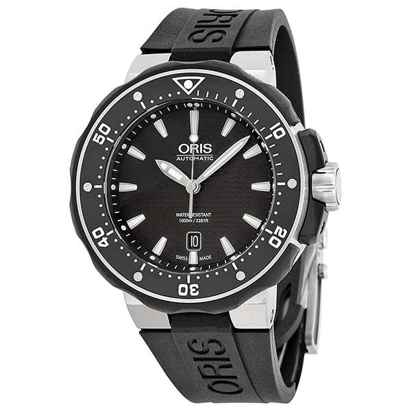 Oris Pro Diver 01 Swiss Automatic Dive Watch - Matte Black Face, 43mm Steel, 200m Water Resistant