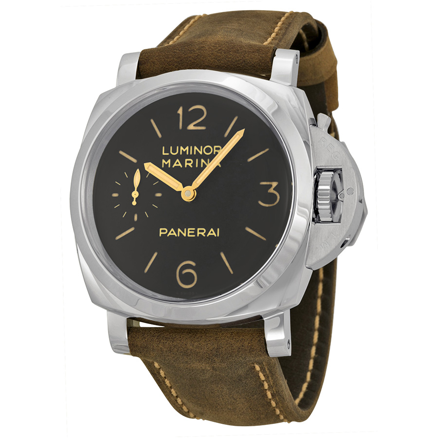 Polished Steel Panerai Luminor PAM00422 Diver Chrono Automatic Blue Sunray Watch