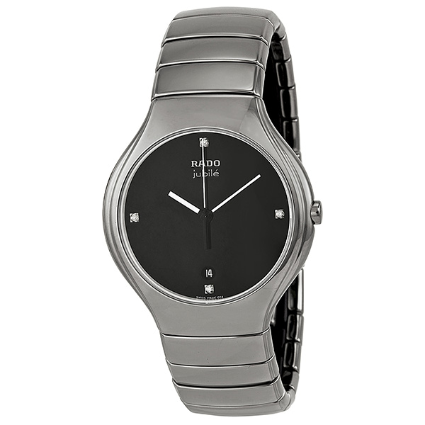 Rado Jubile R27654742 Clone - Swiss Automatic - Titanium Case - Black Roman Dial - 50M Water Resistant Watch