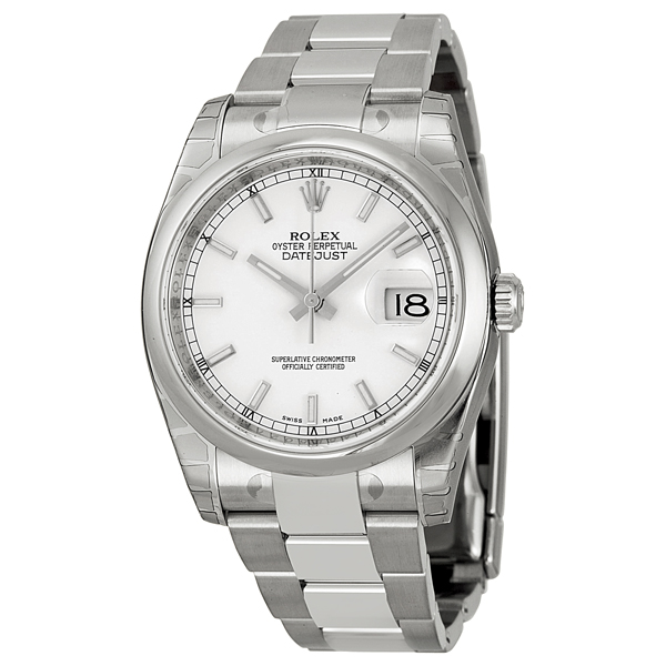 Classic Rolex Datejust 41mm Stainless Steel White Gold Bezel Automatic Watch