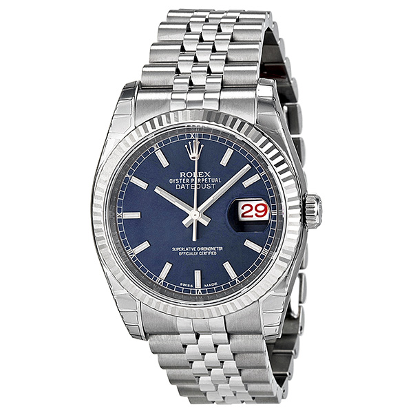 Rolex Datejust 41mm Swiss Imitation Gold-Steel Blue Face Chronograph Watch