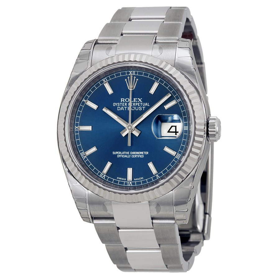 Rolex Datejust Classic Swiss Imitation, Blue Sunray Dial, 36mm Stainless Steel Automatic Watch