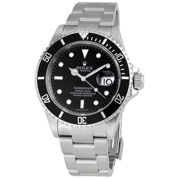 Superior Clone Rolex Submariner Black Face Automatic Steel 16610-BKSO Diver Watch