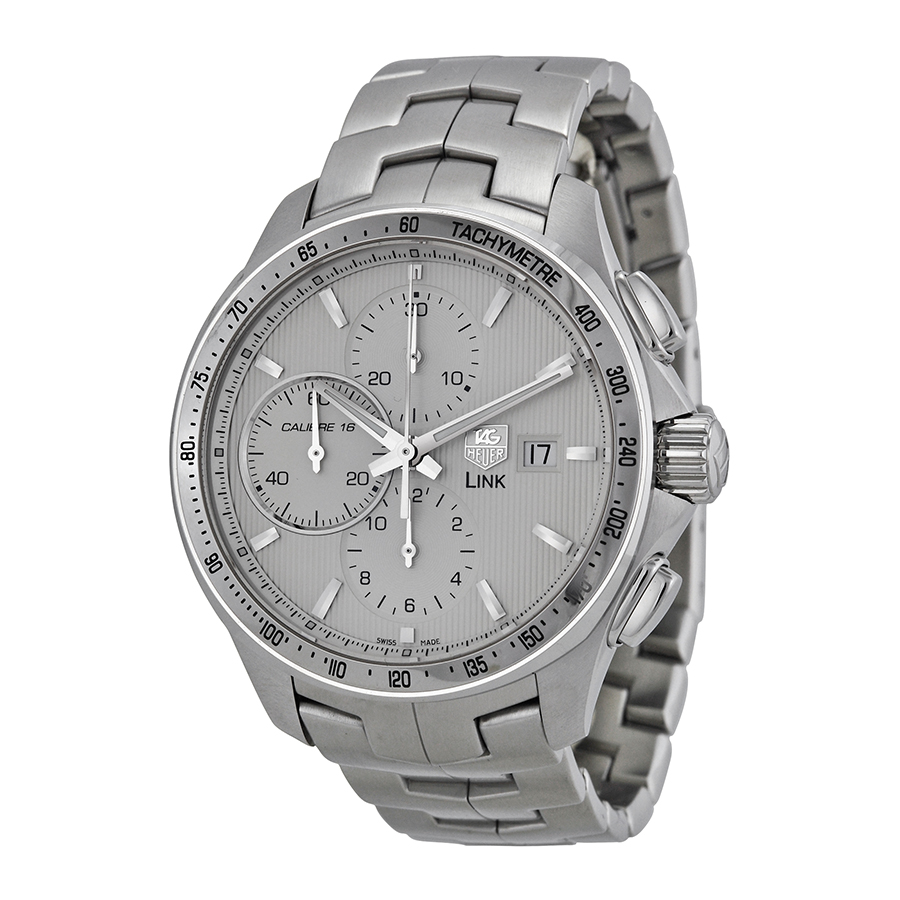 Tag Heuer Link CAT2011.BA0952 Silver Automatic Chronograph Watch - Jet Black Dial